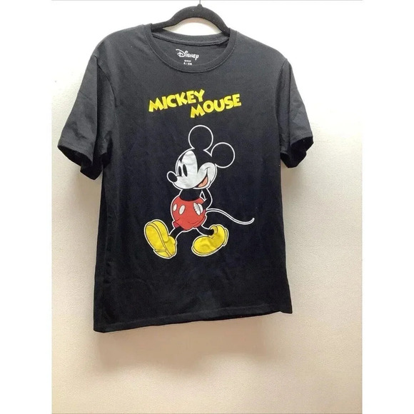 Mickey Mouse Size Small Disney T-Shirt Short Sleeve Walking Black Women’s. New - Picture 1 of 4